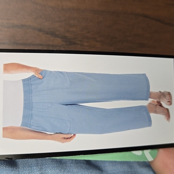 Hilary Radley Size XXL Light Blue High Rise Pull On Wide Leg Capri Pants - Picture 5 of 9